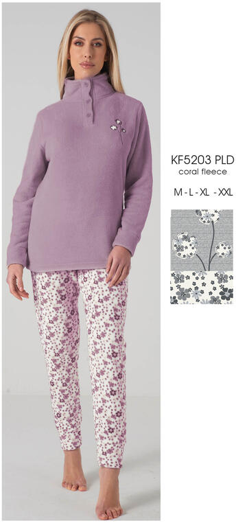 KAREKF5203- pigiama donna m/l coral fleece kf5203 pld - Fratelli Parenti